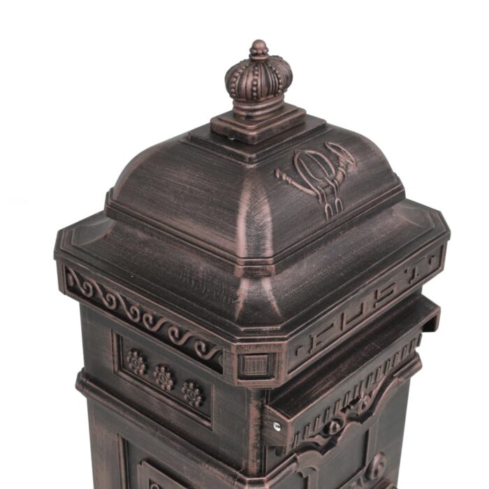 Boîte aux lettres à pilier Aluminium Vintage Bronze antirouille – Image 7
