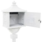 Boîte aux lettres sur pied Aluminium Vintage Antirouille Blanc – Image 7