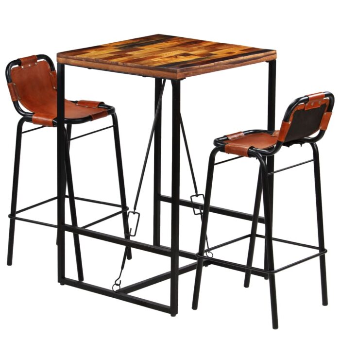 VXL8718475601883_a_en_hd_1.jpg Ensemble de bar 3 pcs Bois massif recyclé et cuir de chèvre – Image 1