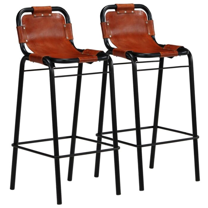 Ensemble de bar 3 pcs Bois massif recyclé et cuir de chèvre – Image 4