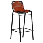 Ensemble de bar 3 pcs Bois massif recyclé et cuir de chèvre – Image 5