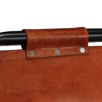 Ensemble de bar 3 pcs Bois massif recyclé et cuir de chèvre – Image 6