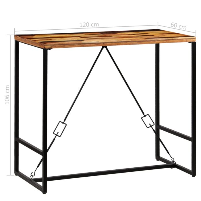 Table de bar Bois de récupération massif 120x60x106 cm – Image 11