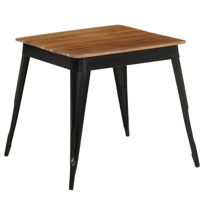 VXL8718475601982_a_en_hd_1.jpg Table à manger Bois d'acacia massif et acier 75x75x76 cm – Image 1