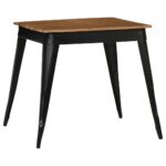 Table à manger Bois d'acacia massif et acier 75x75x76 cm – Image 10