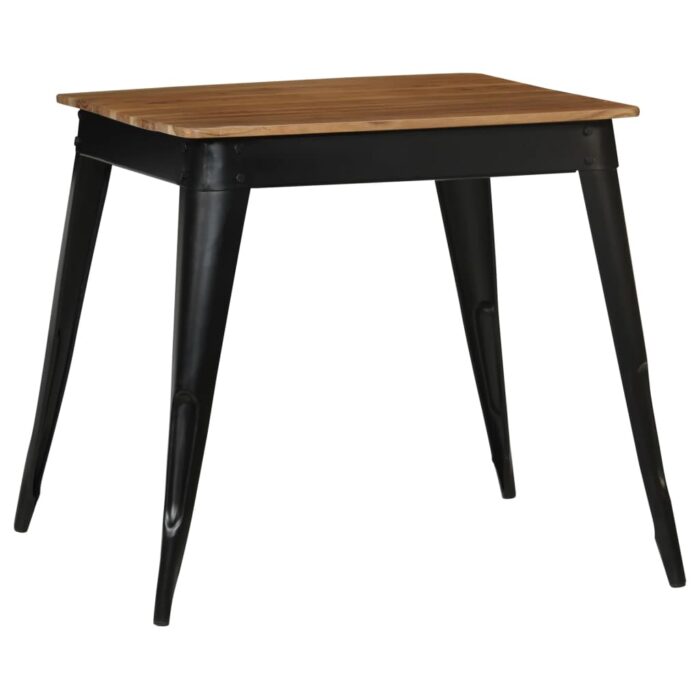 Table à manger Bois d'acacia massif et acier 75x75x76 cm – Image 10