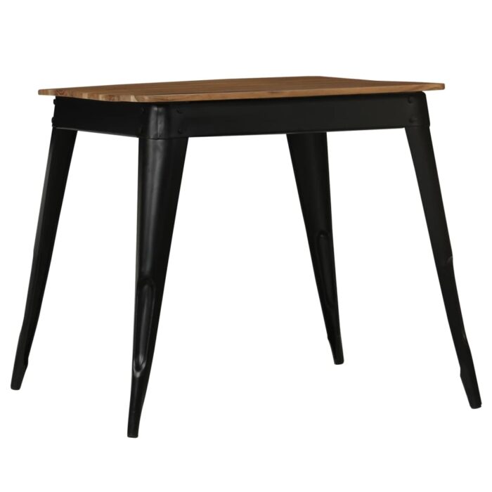 Table à manger Bois d'acacia massif et acier 75x75x76 cm – Image 11