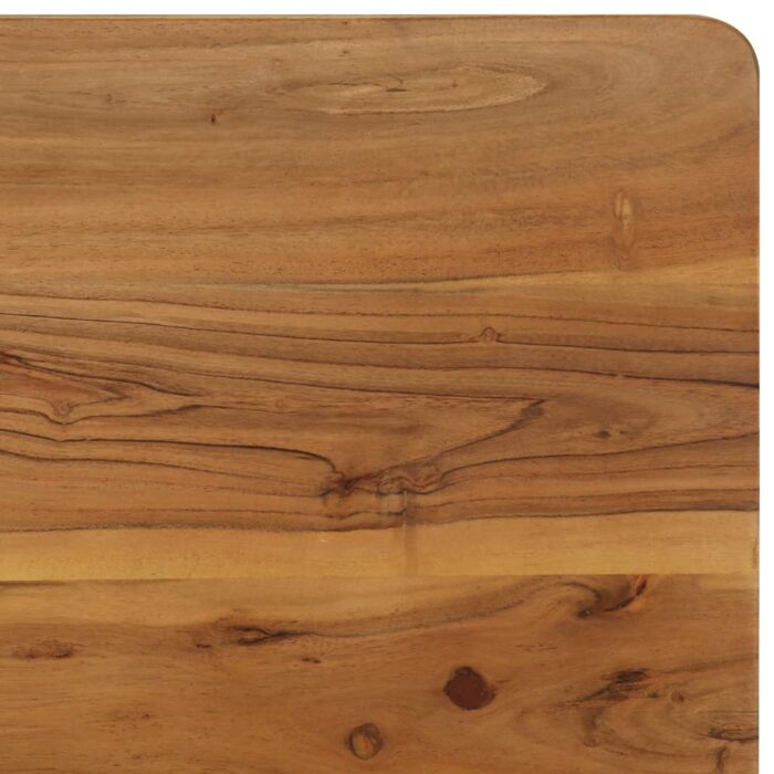 Table à manger Bois d'acacia massif et acier 75x75x76 cm – Image 2