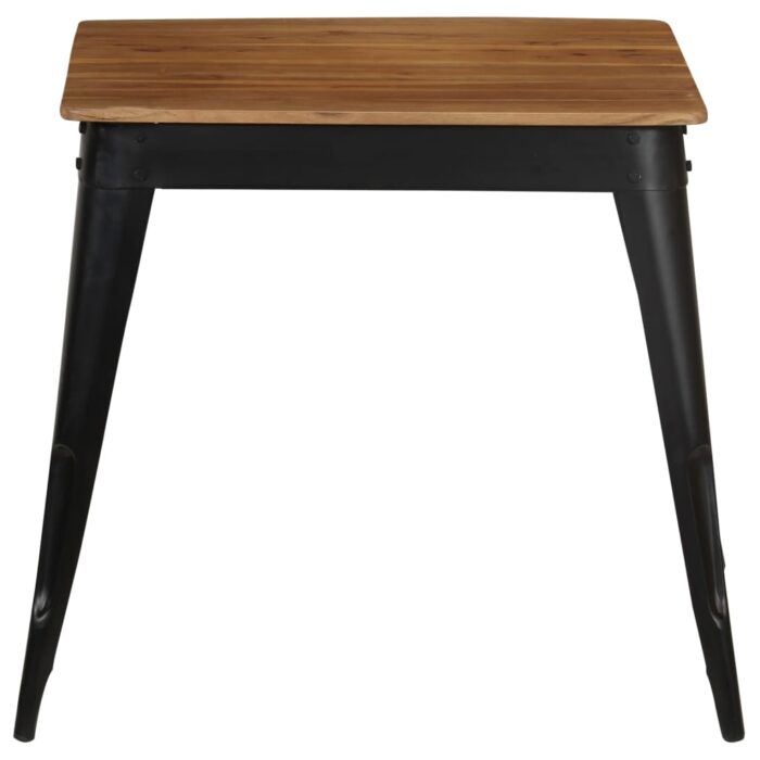 Table à manger Bois d'acacia massif et acier 75x75x76 cm – Image 5