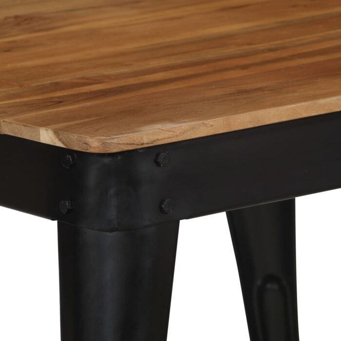 Table à manger Bois d'acacia massif et acier 75x75x76 cm – Image 7