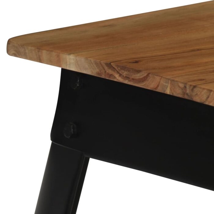 Table à manger Bois d'acacia massif et acier 75x75x76 cm – Image 8