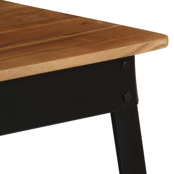Table à manger Bois d'acacia massif et acier 75x75x76 cm – Image 9