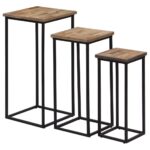 Ensemble de tables pour plante 3 pcs Teck recyclé – Image 3