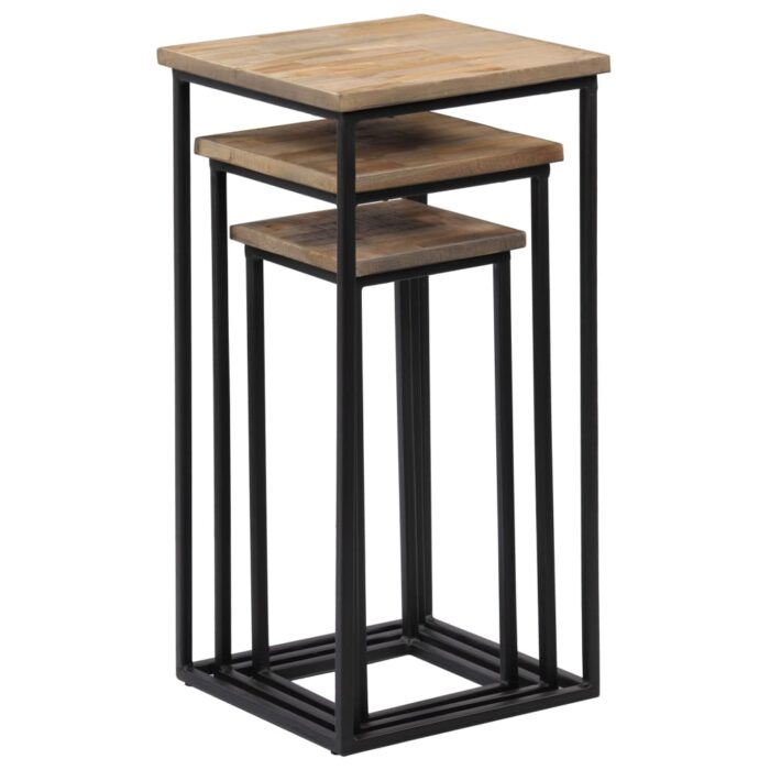 Ensemble de tables pour plante 3 pcs Teck recyclé – Image 5