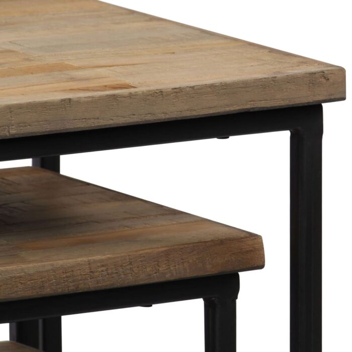 Ensemble de tables pour plante 3 pcs Teck recyclé – Image 6