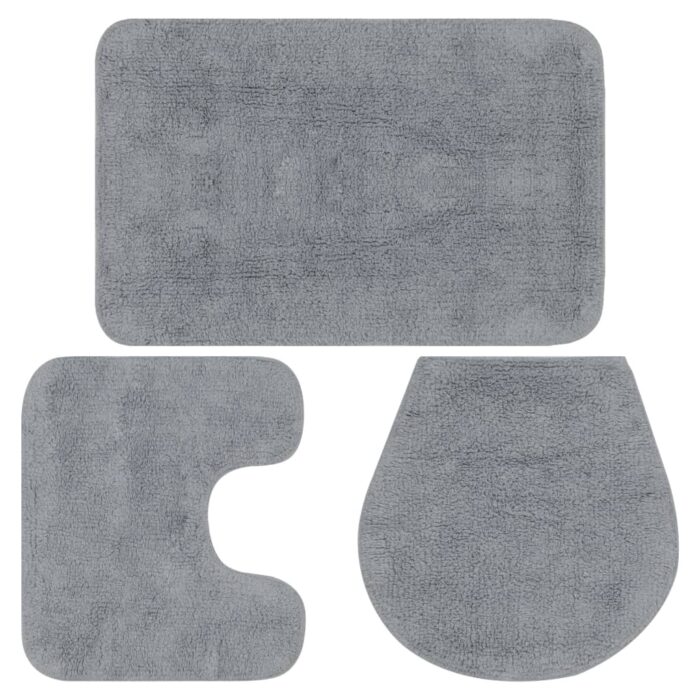 VXL8718475603429_a_en_hd_1.jpg Jeu de tapis de salle de bain 3 pcs Tissu Gris – Image 1