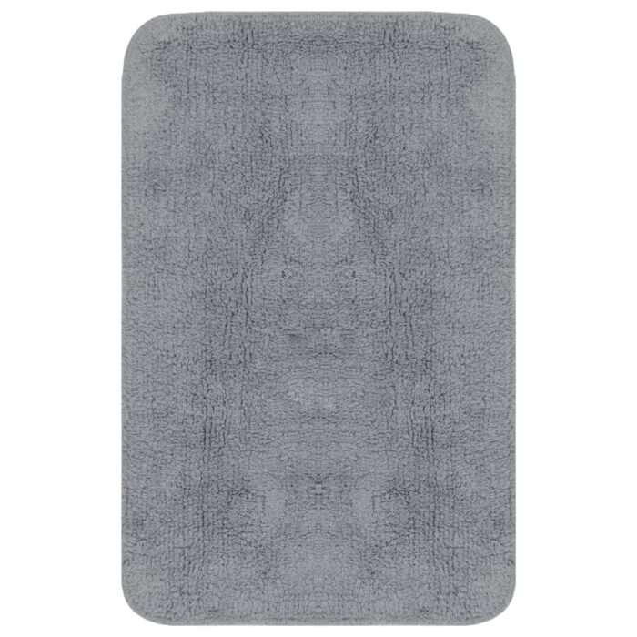 Jeu de tapis de salle de bain 3 pcs Tissu Gris – Image 2