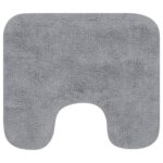 Jeu de tapis de salle de bain 3 pcs Tissu Gris – Image 3