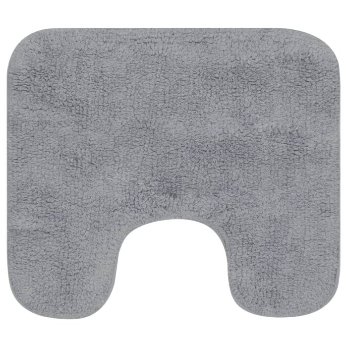 Jeu de tapis de salle de bain 3 pcs Tissu Gris – Image 3