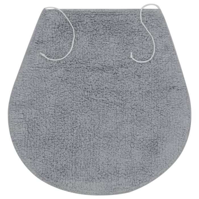 Jeu de tapis de salle de bain 3 pcs Tissu Gris – Image 4