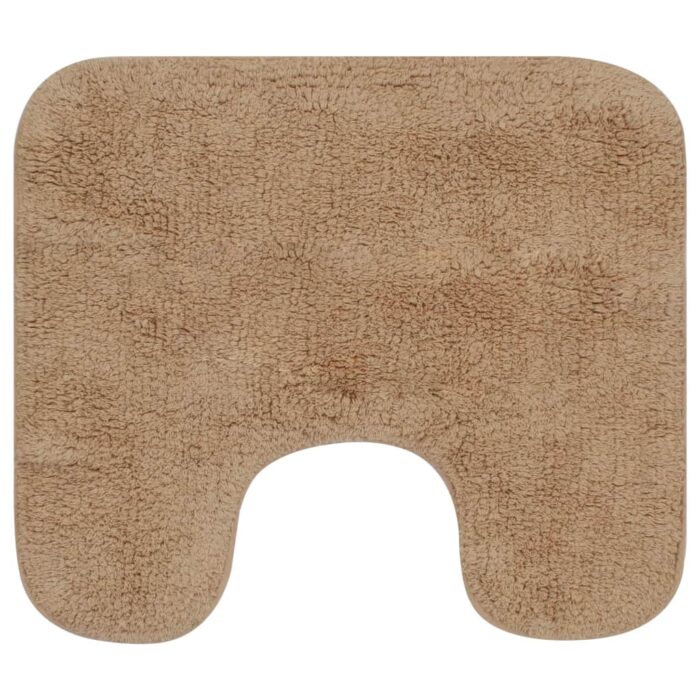 Jeu de tapis de salle de bain 3 pcs Tissu Beige – Image 3