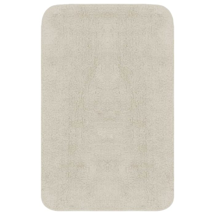 Jeu de tapis de salle de bain 3 pcs Tissu Blanc – Image 2