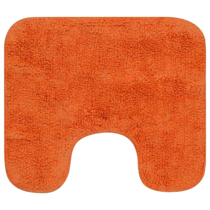 Jeu de tapis de salle de bain 3 pcs Tissu Orange – Image 3