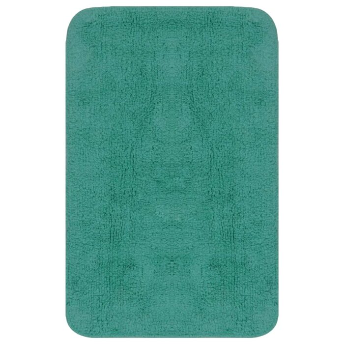 Jeu de tapis de salle de bain 3 pcs Tissu Turquoise – Image 2