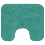 Jeu de tapis de salle de bain 3 pcs Tissu Turquoise – Image 3