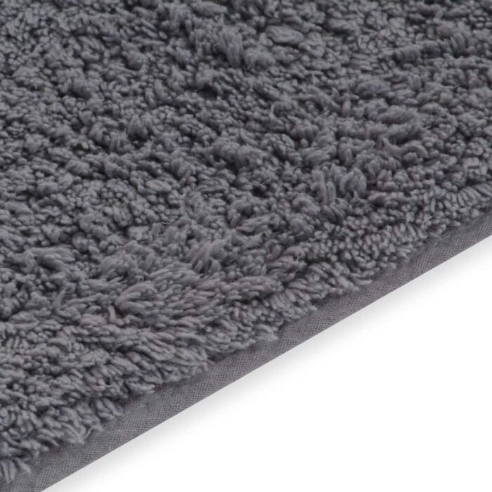 Tapis de salle de bain 2 pcs Tissu Gris – Image 4