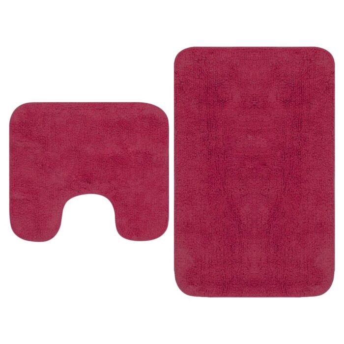Tapis de salle de bain 2 pcs Tissu Fuchsia – Image 1