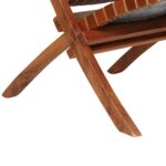 Chaise pliable bandes croisées marron cuir véritable – Image 7
