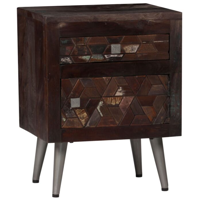Table de chevet Bois de récupération solide 40 x 30 x 50 cm – Image 10