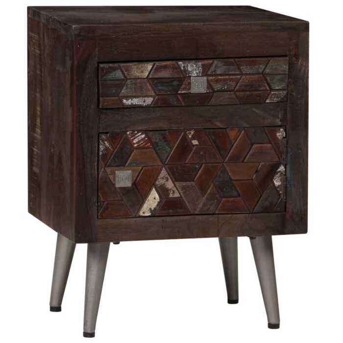 Table de chevet Bois de récupération solide 40 x 30 x 50 cm – Image 11