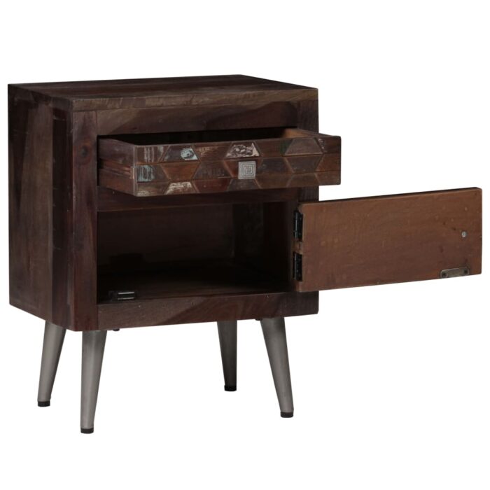 Table de chevet Bois de récupération solide 40 x 30 x 50 cm – Image 5