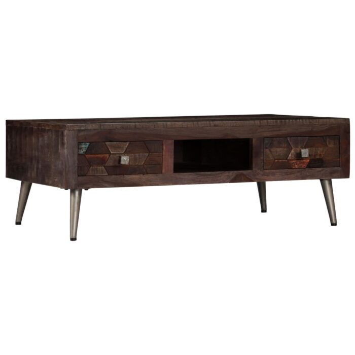 Table basse Bois de récupération solide 100x60x35 cm – Image 1