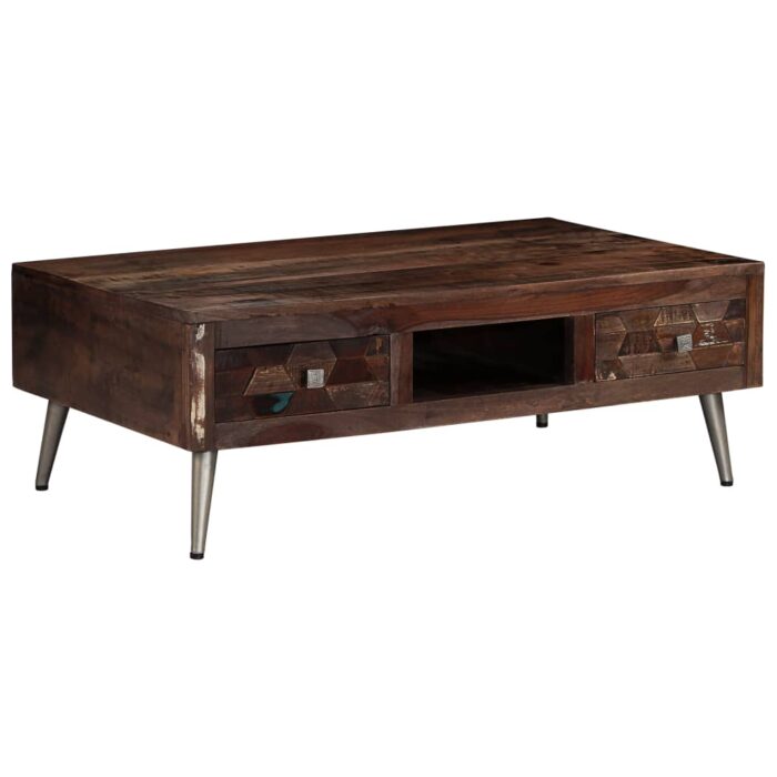 Table basse Bois de récupération solide 100x60x35 cm – Image 10