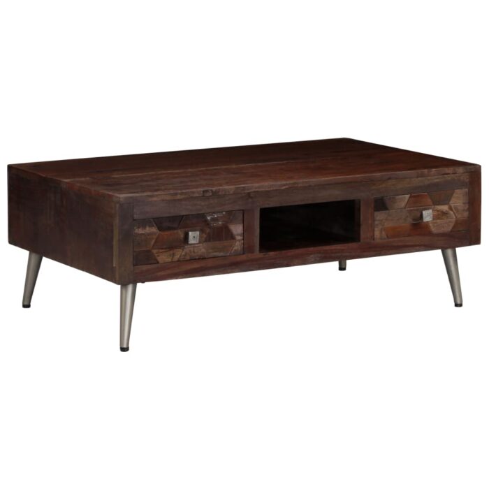 Table basse Bois de récupération solide 100x60x35 cm – Image 11