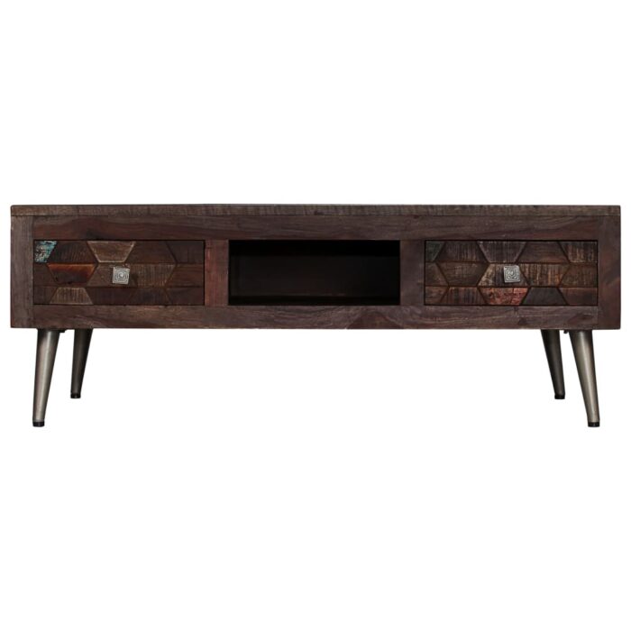 Table basse Bois de récupération solide 100x60x35 cm – Image 3