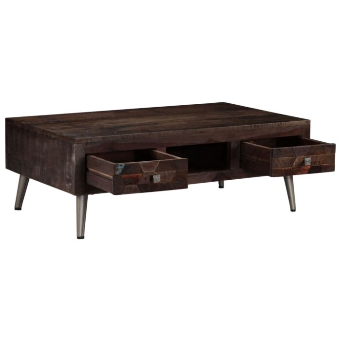 Table basse Bois de récupération solide 100x60x35 cm – Image 4