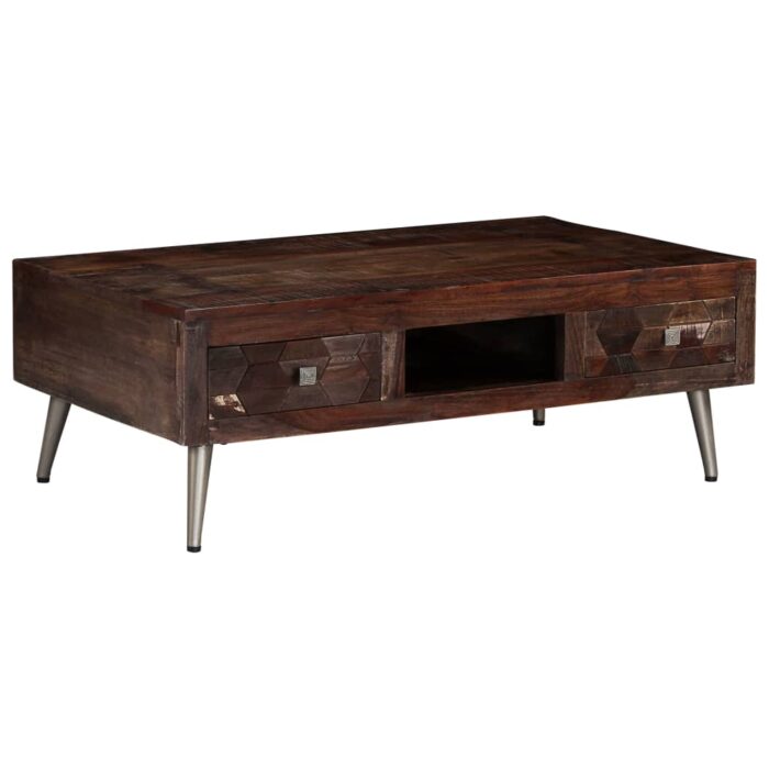 Table basse Bois de récupération solide 100x60x35 cm – Image 8
