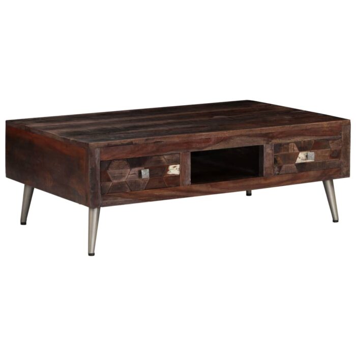 Table basse Bois de récupération solide 100x60x35 cm – Image 9