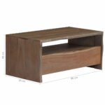 Table basse Acacia massif Bord assorti 90x50x40 cm Gris – Image 10