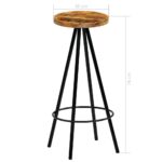 Chaises de bar lot de 4 bois de manguier solide – Image 11