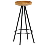 Chaises de bar lot de 4 bois de manguier solide – Image 9