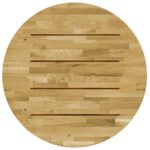 Dessus de table Bois de chêne massif Rond 23 mm 700 mm – Image 2