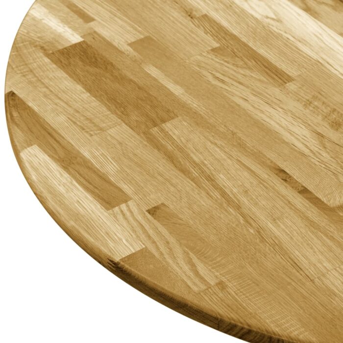 Dessus de table Bois de chêne massif Rond 23 mm 700 mm – Image 3