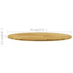 Dessus de table Bois de chêne massif Rond 23 mm 700 mm – Image 4