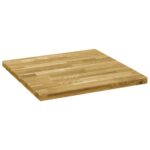 Dessus de table Bois de chêne massif Carré 44 mm 80x80 cm – Image 2