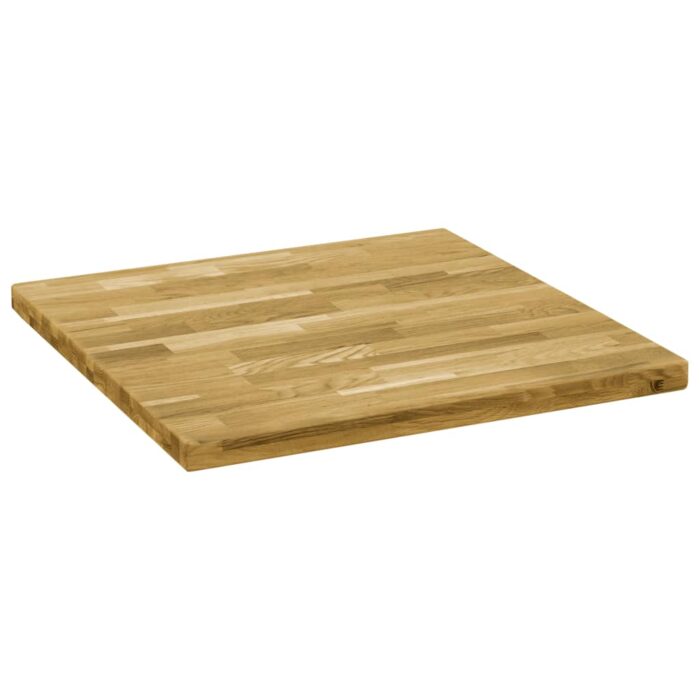 Dessus de table Bois de chêne massif Carré 44 mm 80x80 cm – Image 2